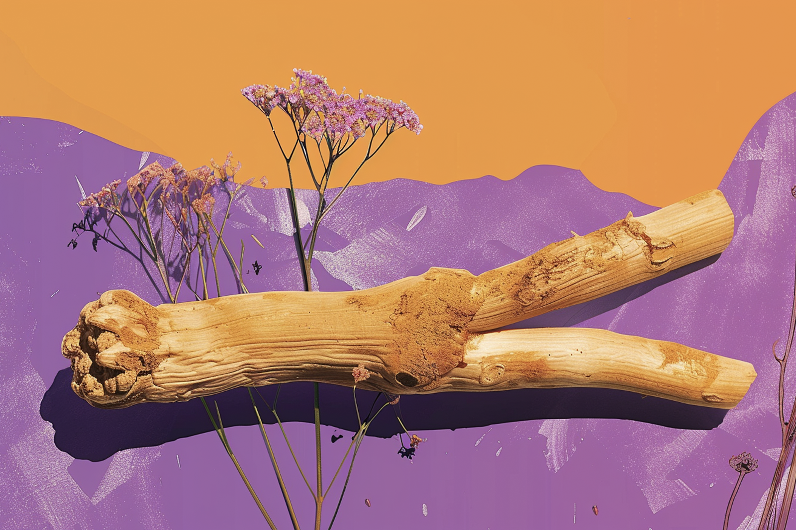 Valerian Root in rustic setting with mountain backdrop, offering natural sleep aid