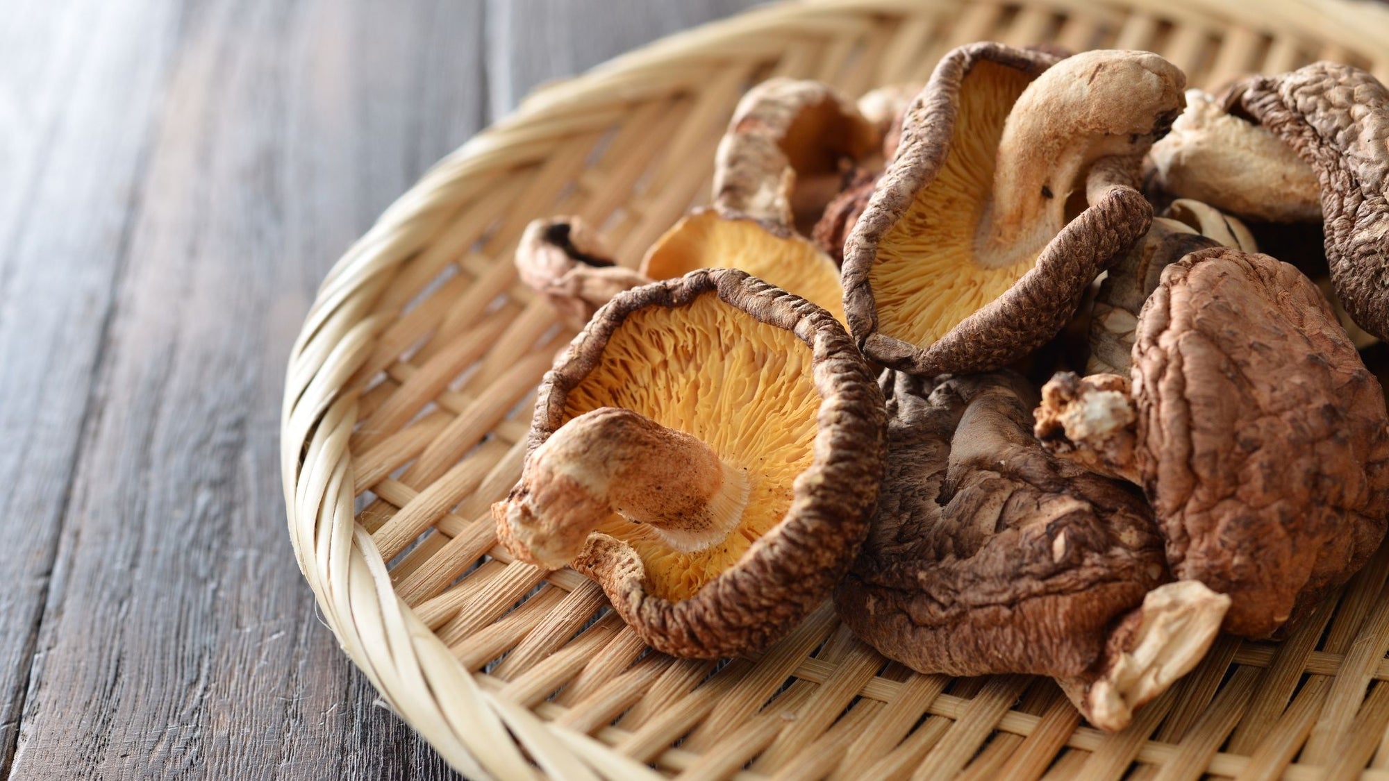 Batch of Shiitake mushrooms for a crisps recipe